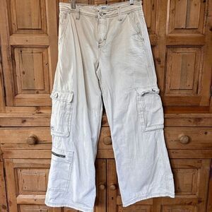 Women's BDG Urban Outfitters‎ 27 x 32 Jeans Cargo Y2K Wide Leg White Pockets